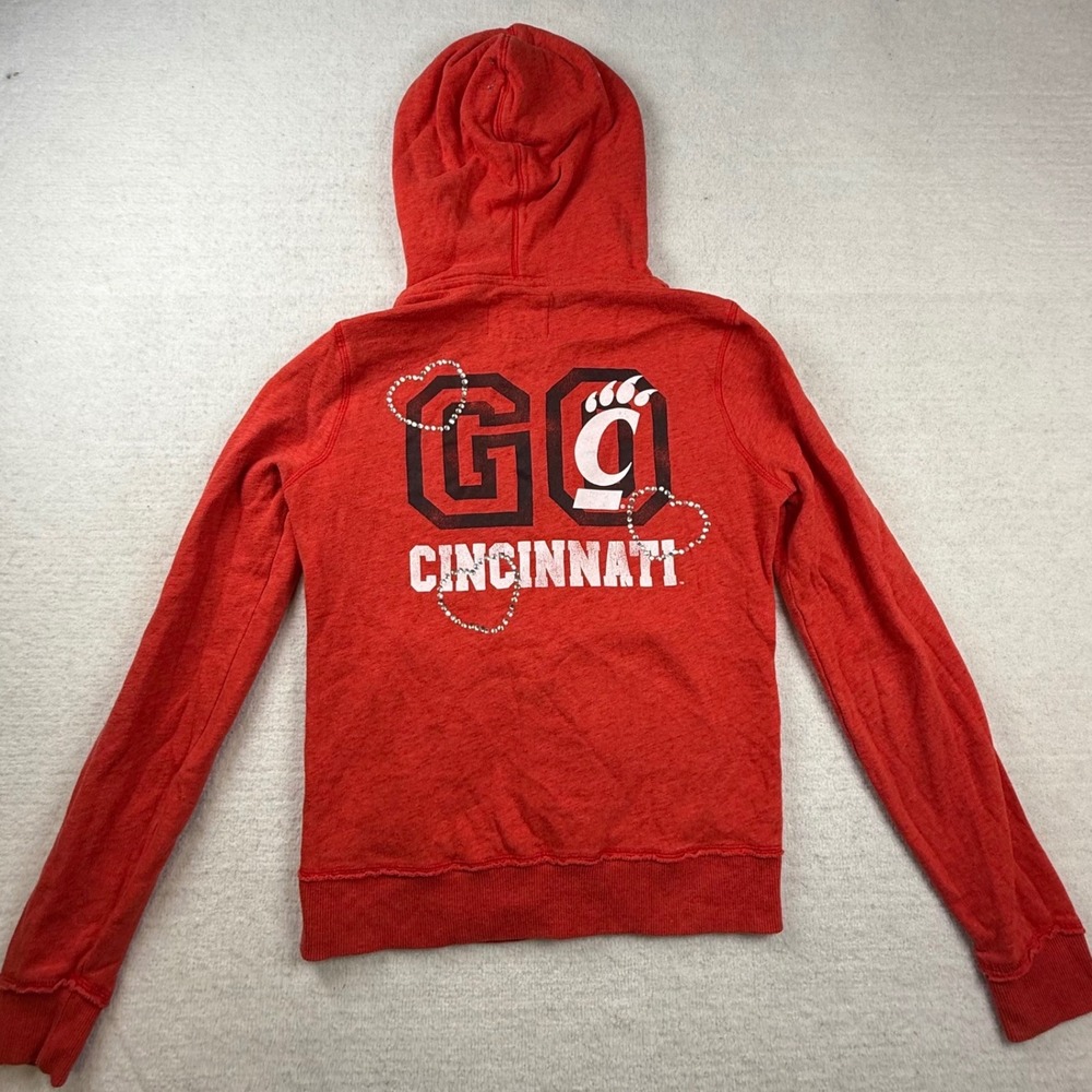 PINK Victoria's Secret Cincinnati Bearcats Red Zip Up Hoodie Rhinestone Medium